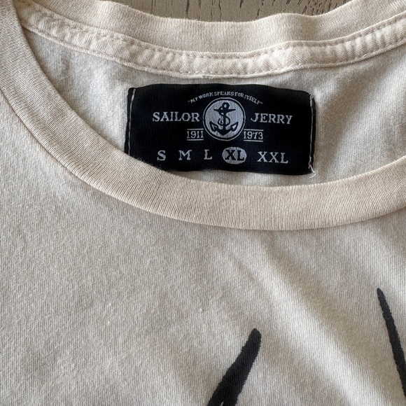 Women’s Sailor Jerry T-shirt. Size X Large, Color is Off White / Cream - Picture 3 of 4